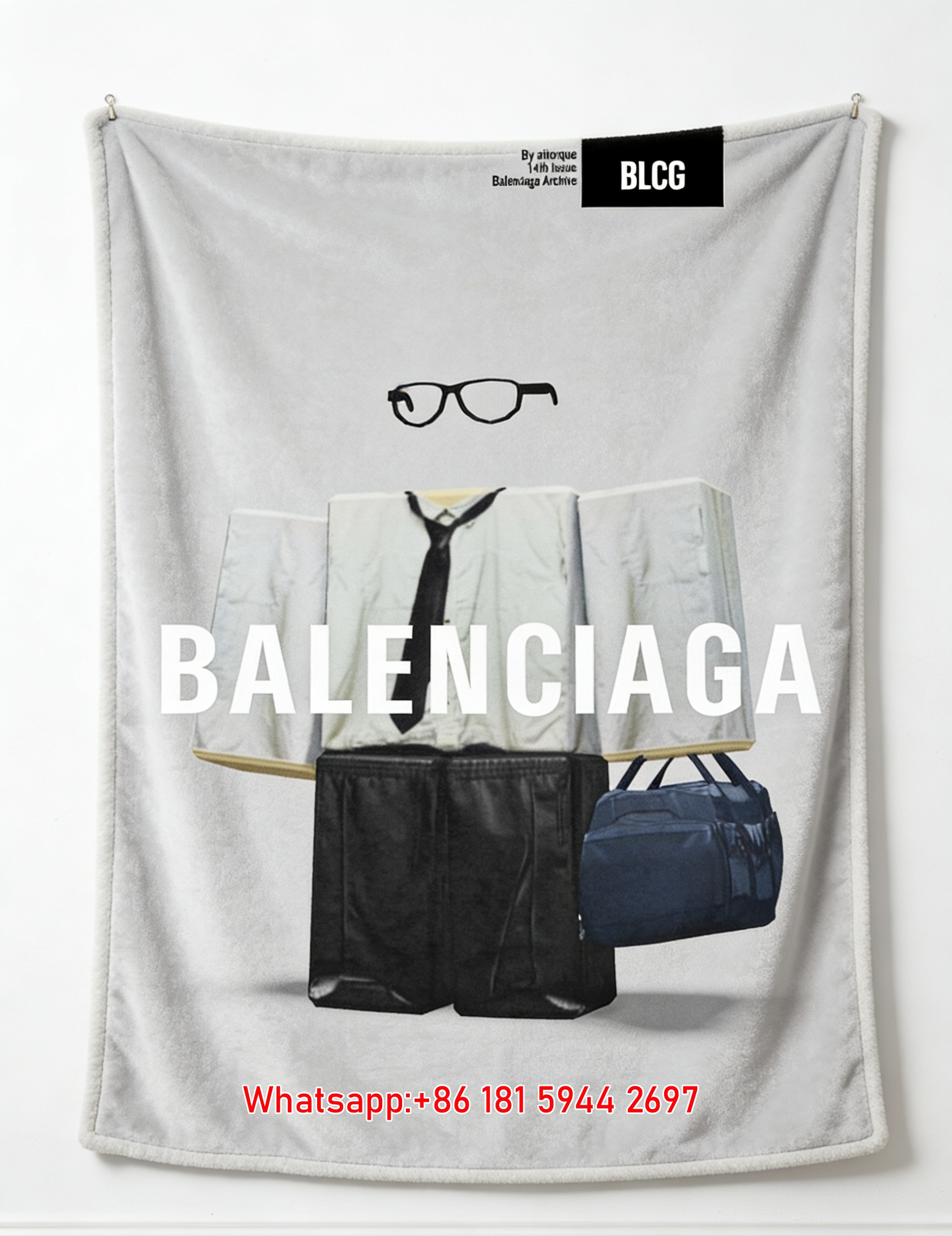 Balenciaga Roblox Business Figure Print Flannel Throw Blanket BA259